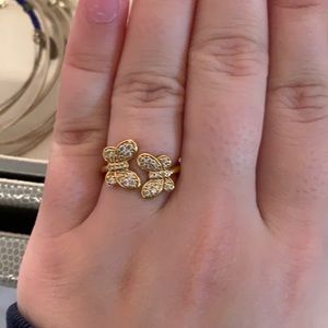 Gold Pandora ring with butterflies!
